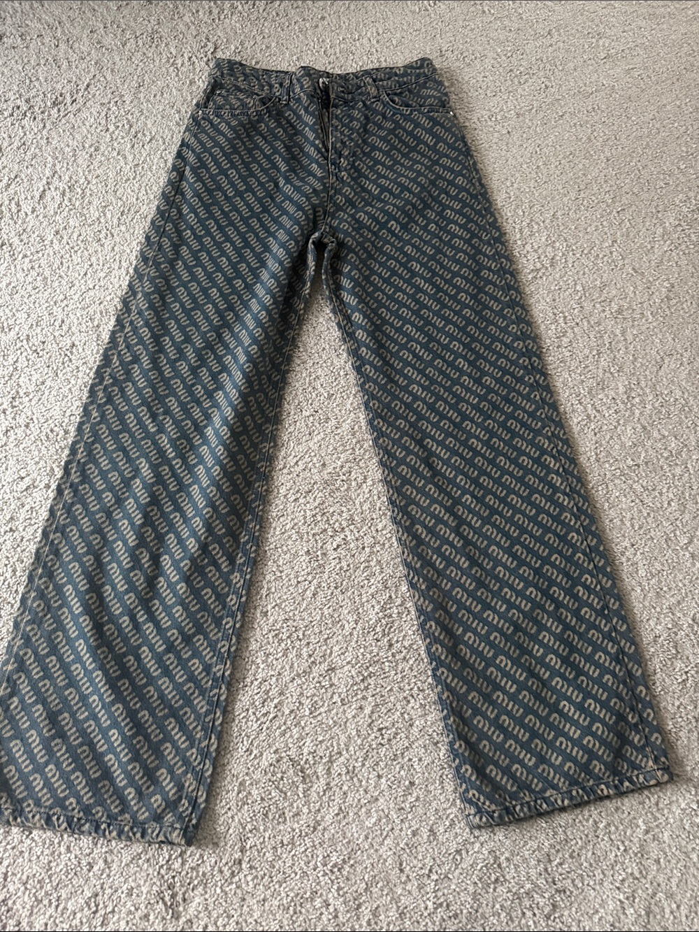 Inspired brand Navy Monogram Bootcut Jeans